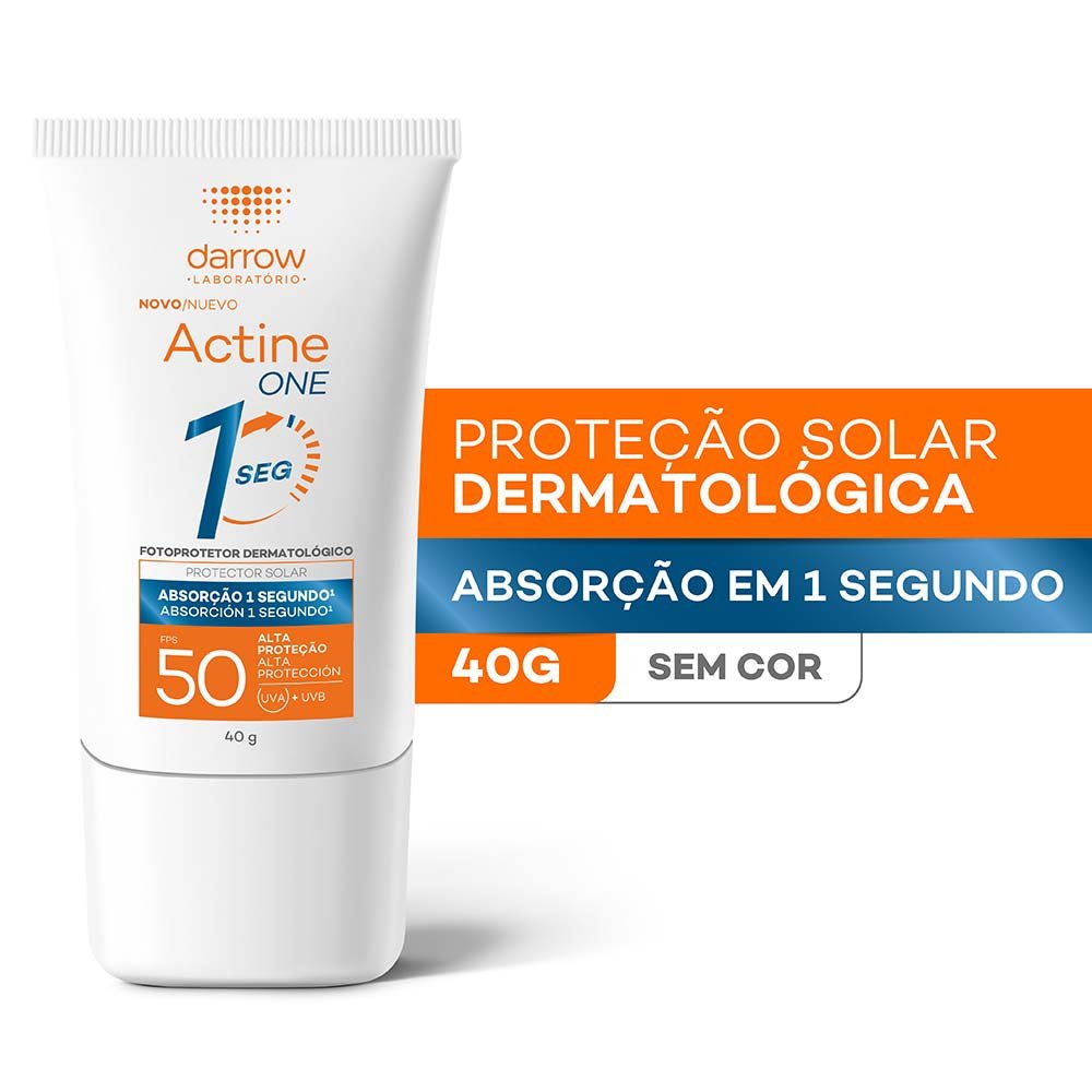 Protetor Solar Facial Sem Cor FPS50 Darrow Actine One 40g 1