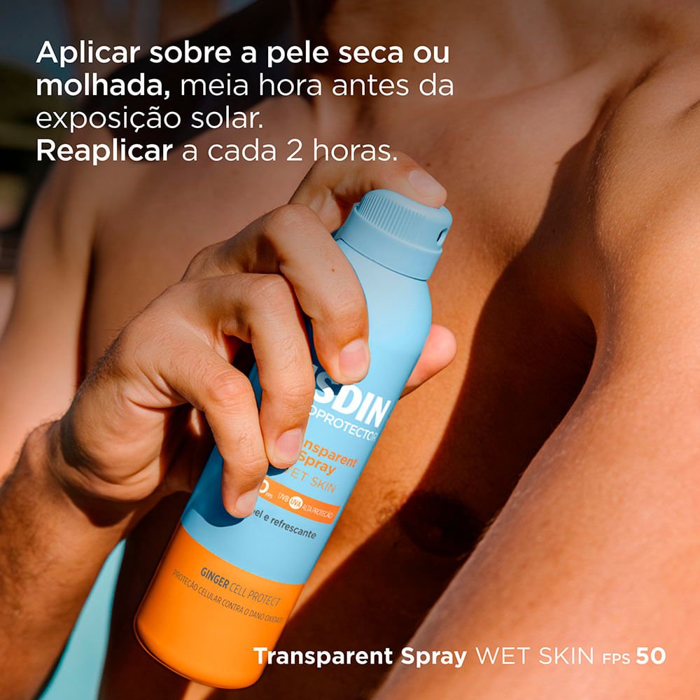 Protetor Solar Corporal Transparente Spray FPS 50 Isdin 250ml 2