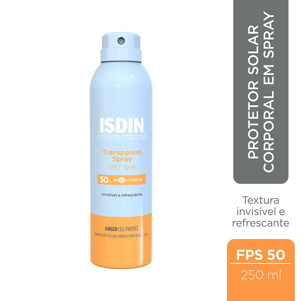 Protetor Solar Corporal Transparente Spray FPS 50 Isdin 250ml 5