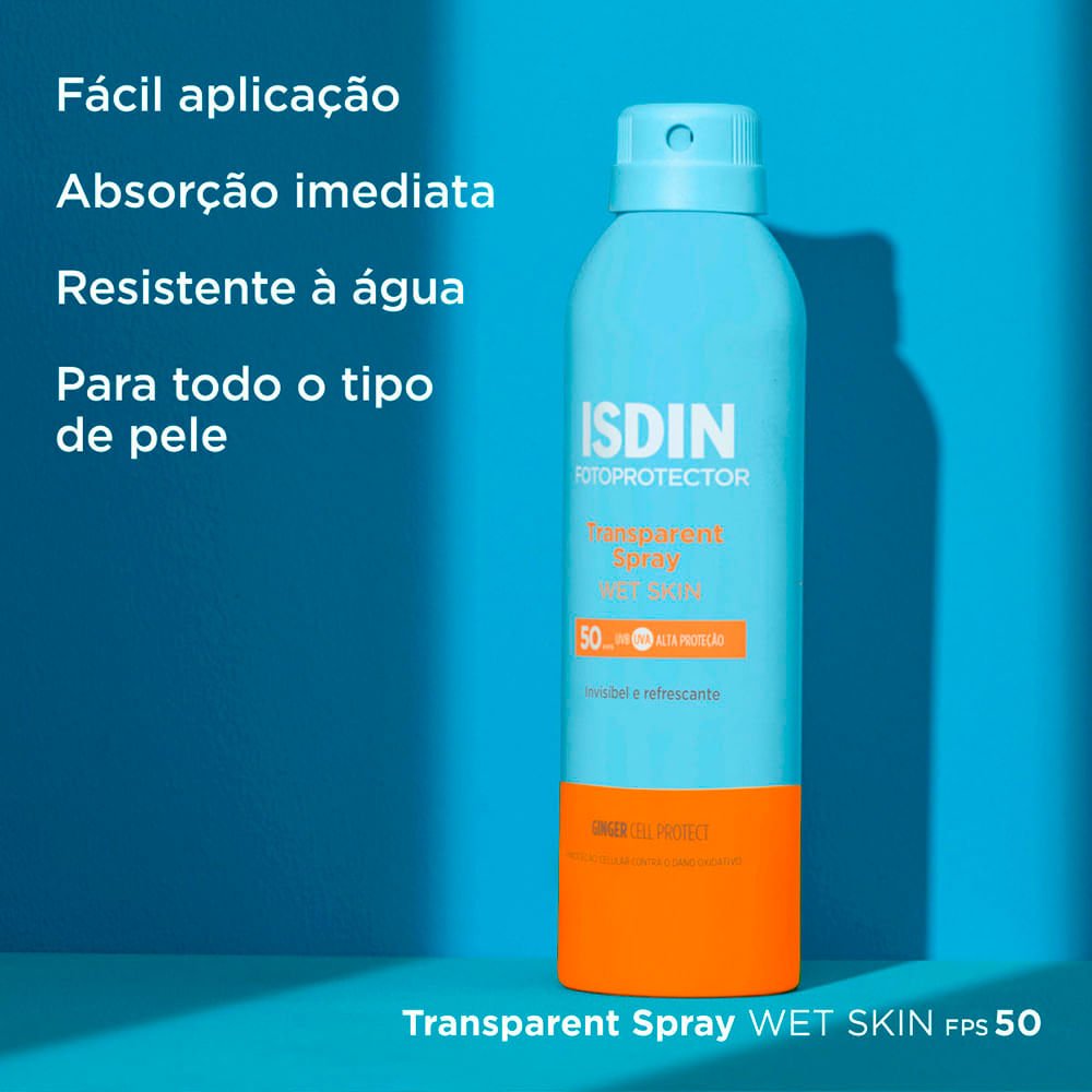 Protetor Solar Corporal Transparente Spray FPS 50 Isdin 250ml 8