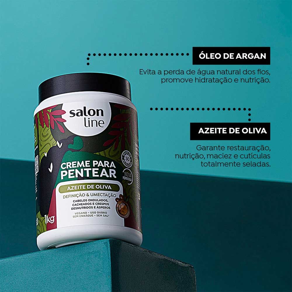 Salon Line Azeite de Oliva Creme de Pentear 1kg 3