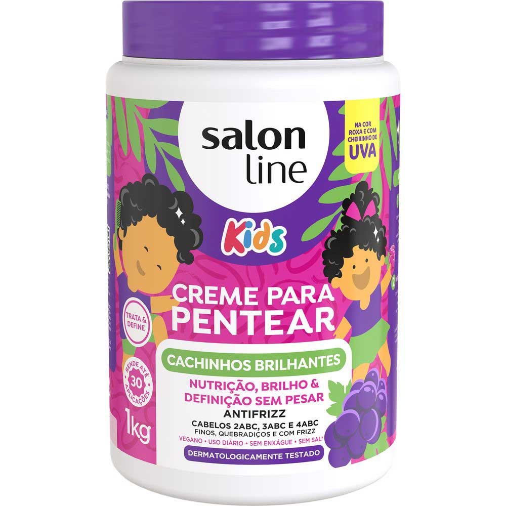 Salon Line Kids Cachinhos Brilhantes Uva Creme de Pentear