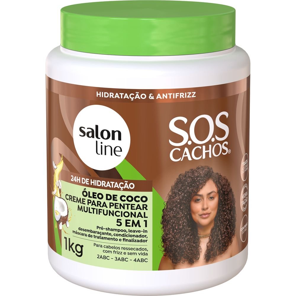 Salon Line SOS Óleo de Coco Creme de Pentear 5 em 1 1kg 1