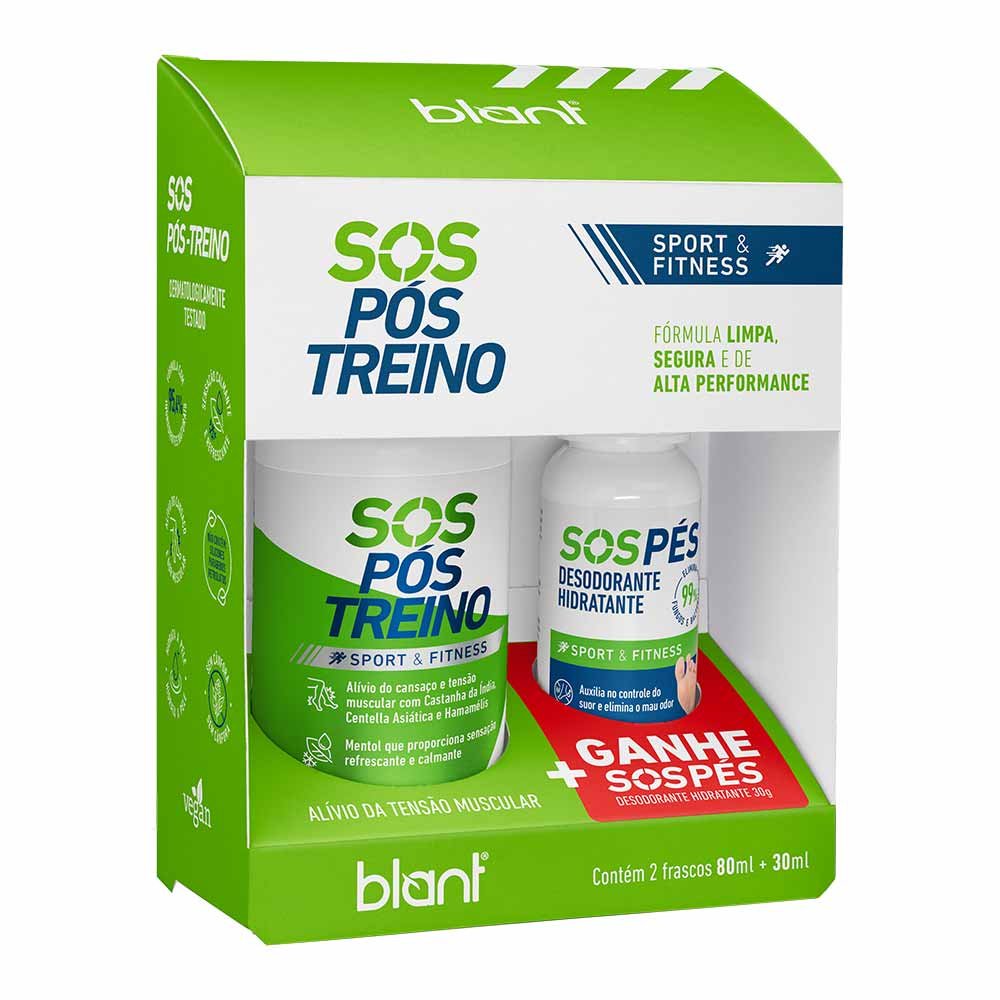 Kit Blant SOS Pós Treino Creme em spray + Desodorante Pés ÚNICO 2