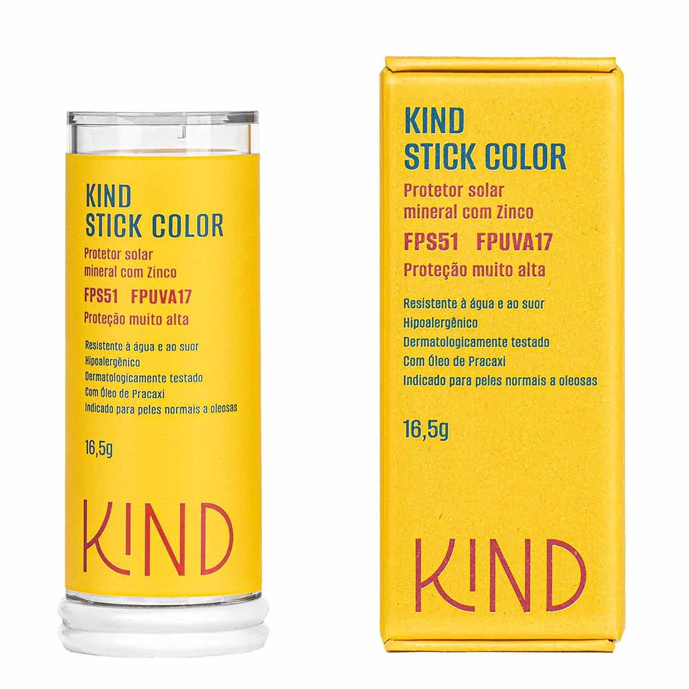 Proteção Solar Facial Kind Beauty Stick Color FPS 51 e FPUVA 17 3