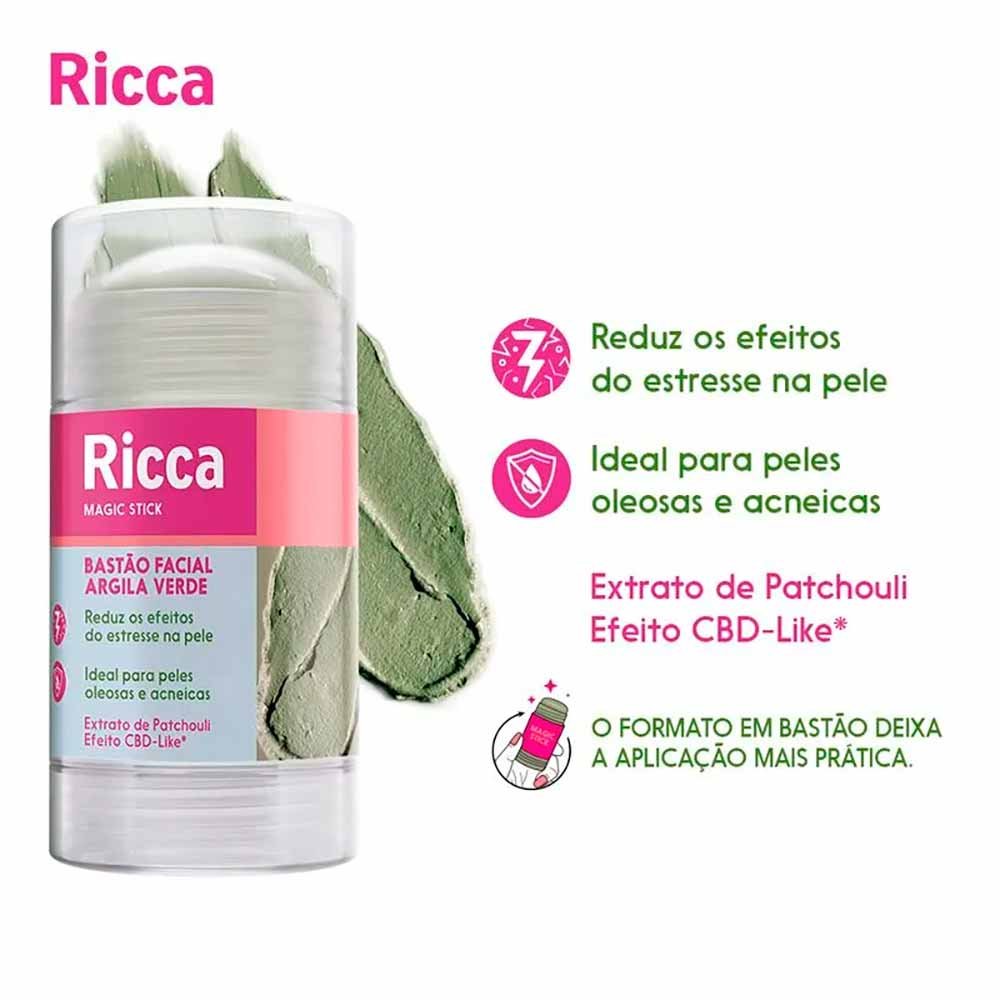 Bastão Facial Argila Verde Ricca ÚNICO 2