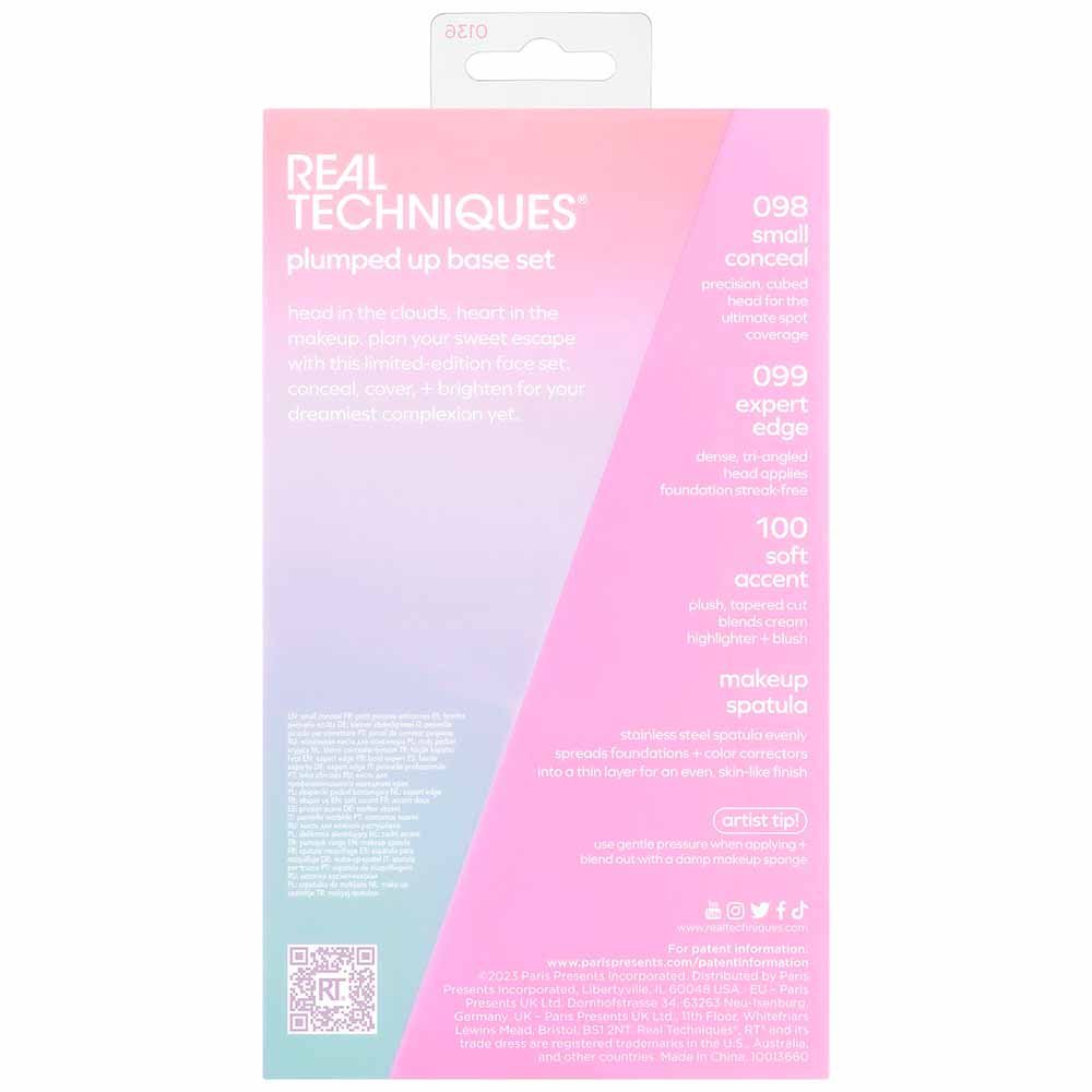 Real Techniques Pastel Pop Plumped Up Kit - 3 Pincéis para o Rosto + 1 Espátula de Maquiagem ÚNICO 4