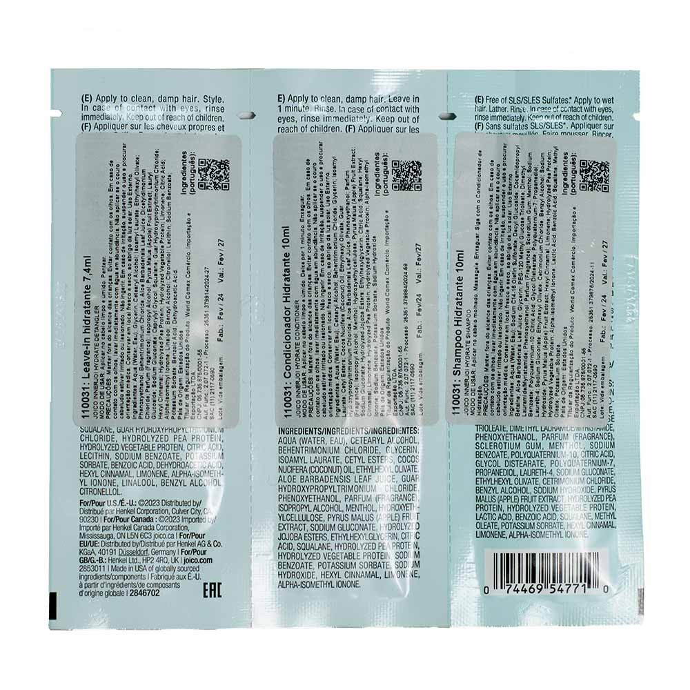 Joico Innerjoi Hydrate Trio de Sachê ÚNICO 2