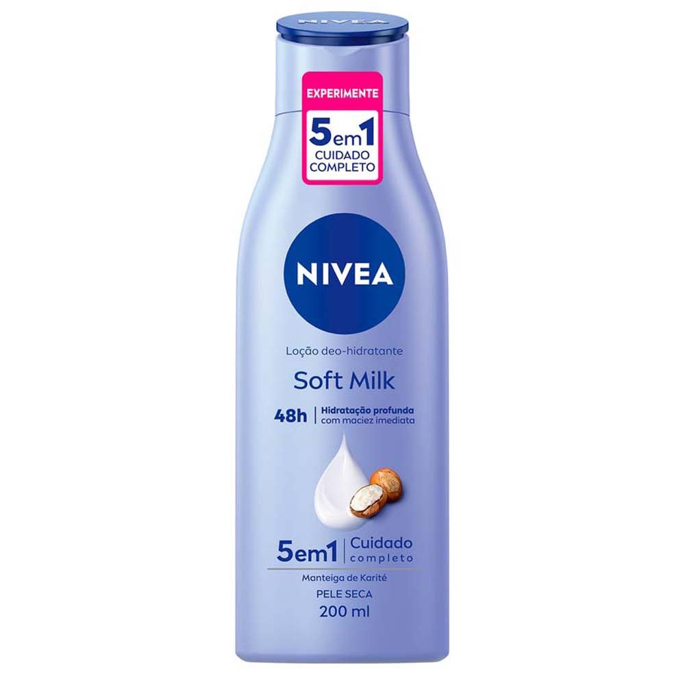 NIVEA Loção Hidratante Corporal  Soft Milk  Hidratação Profunda