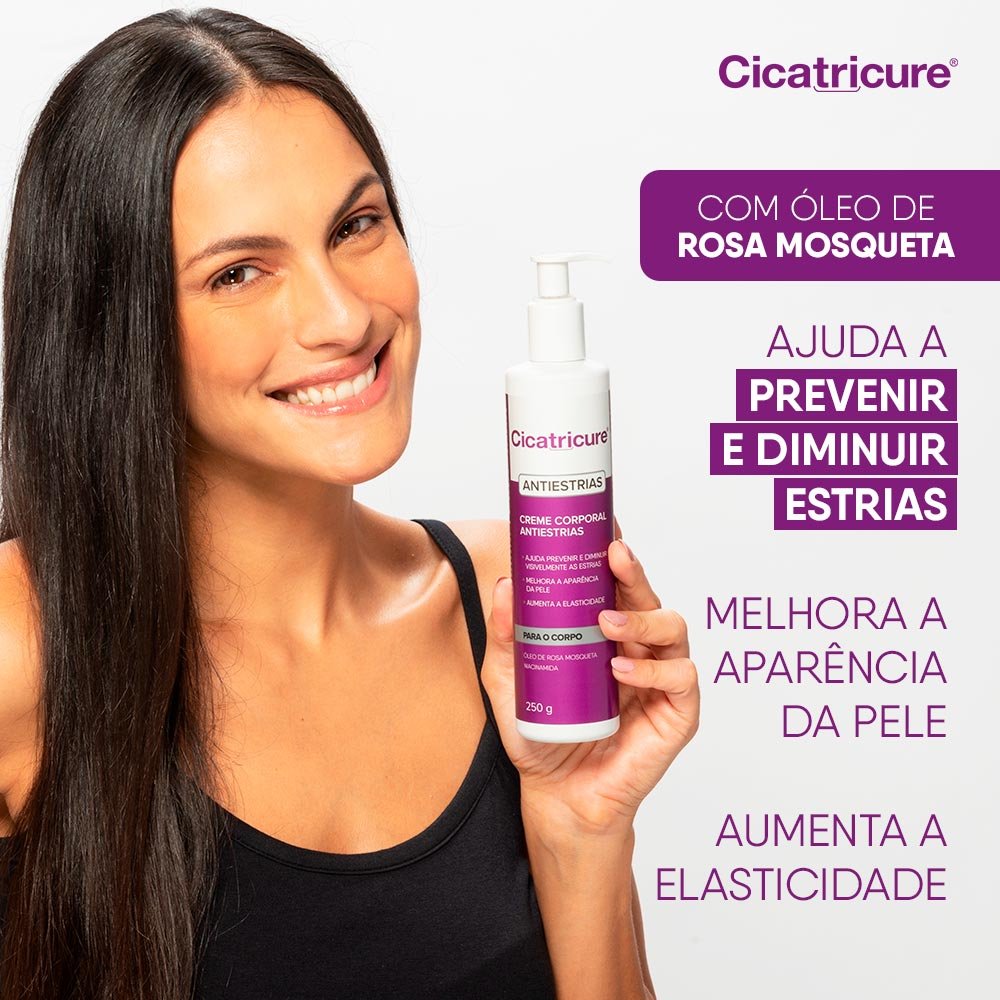 Creme Corporal Cicatricure Antiestrias 250g 5