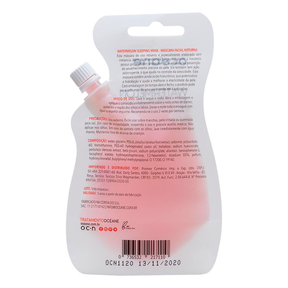 Máscara Facia Noturna Océane – Melancia 35ml 2