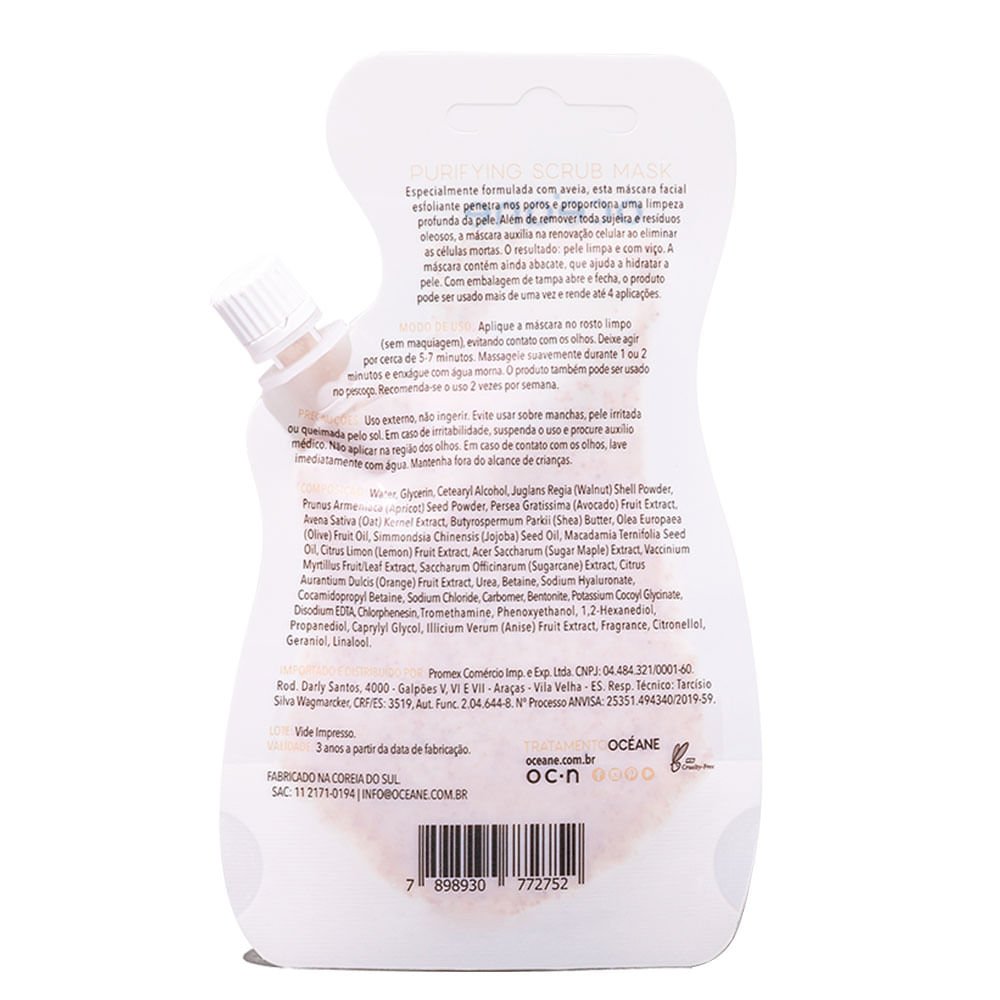 Máscara Facial Esfoliante Océane Purifyng Scrub Mask 35ml 2