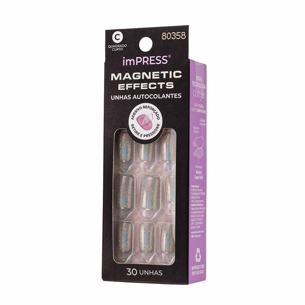 Unhas Autocolantes imPRESS Magnetic Effects The Good Days - Quadrado Curto The Good Days 2