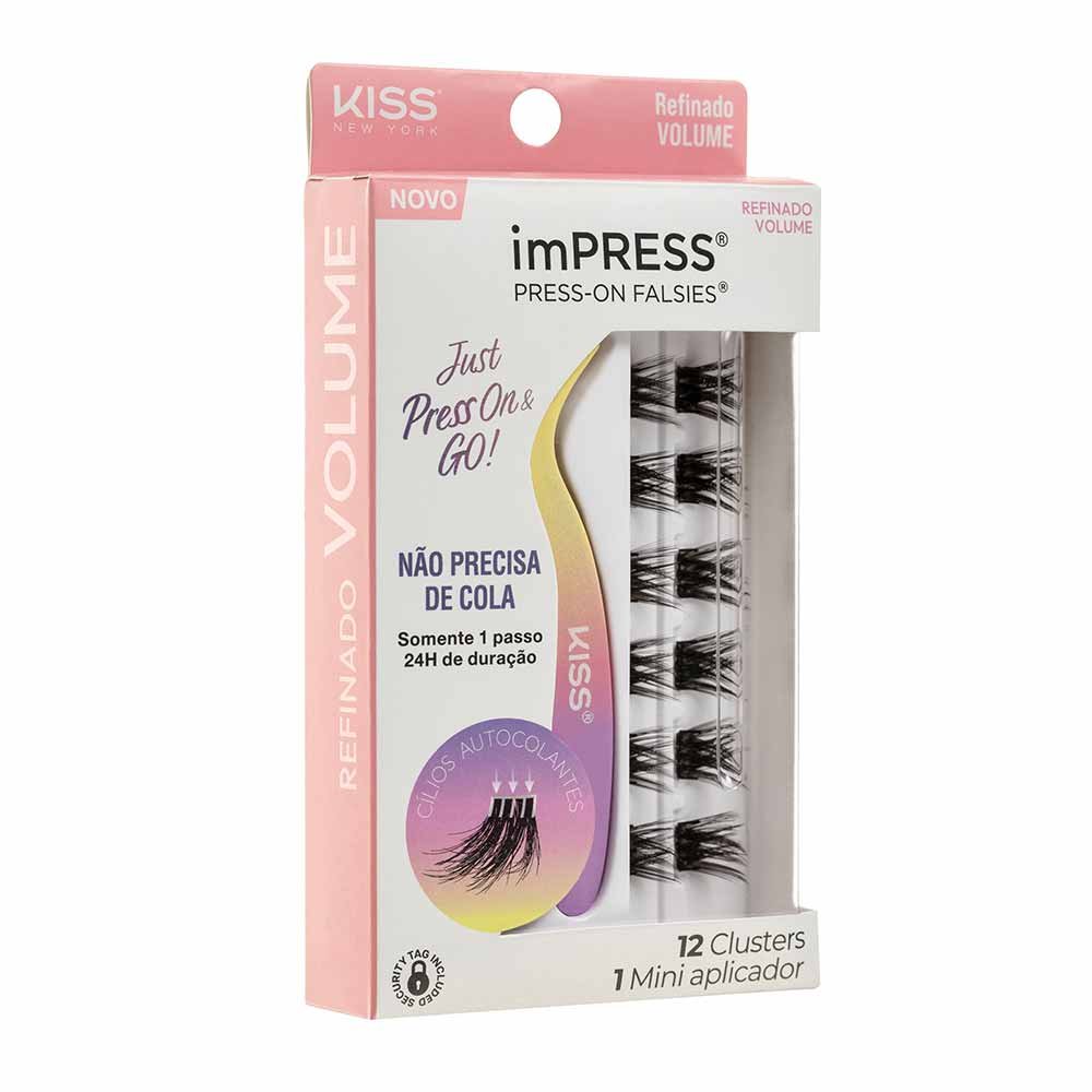 ImPRESS Press-on Falsies Refinado Volume Kit - 12 Cílios Postiços + 1 Mini Aplicador ÚNICO 1
