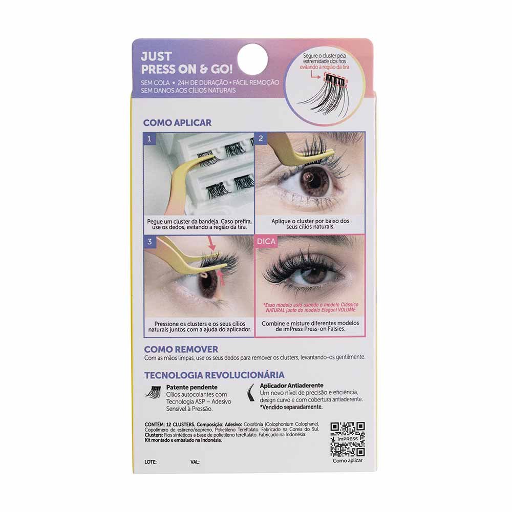Cílios Postiços ImPRESS Press-on Falsies Mini Refil - Clássico Natural ÚNICO 2