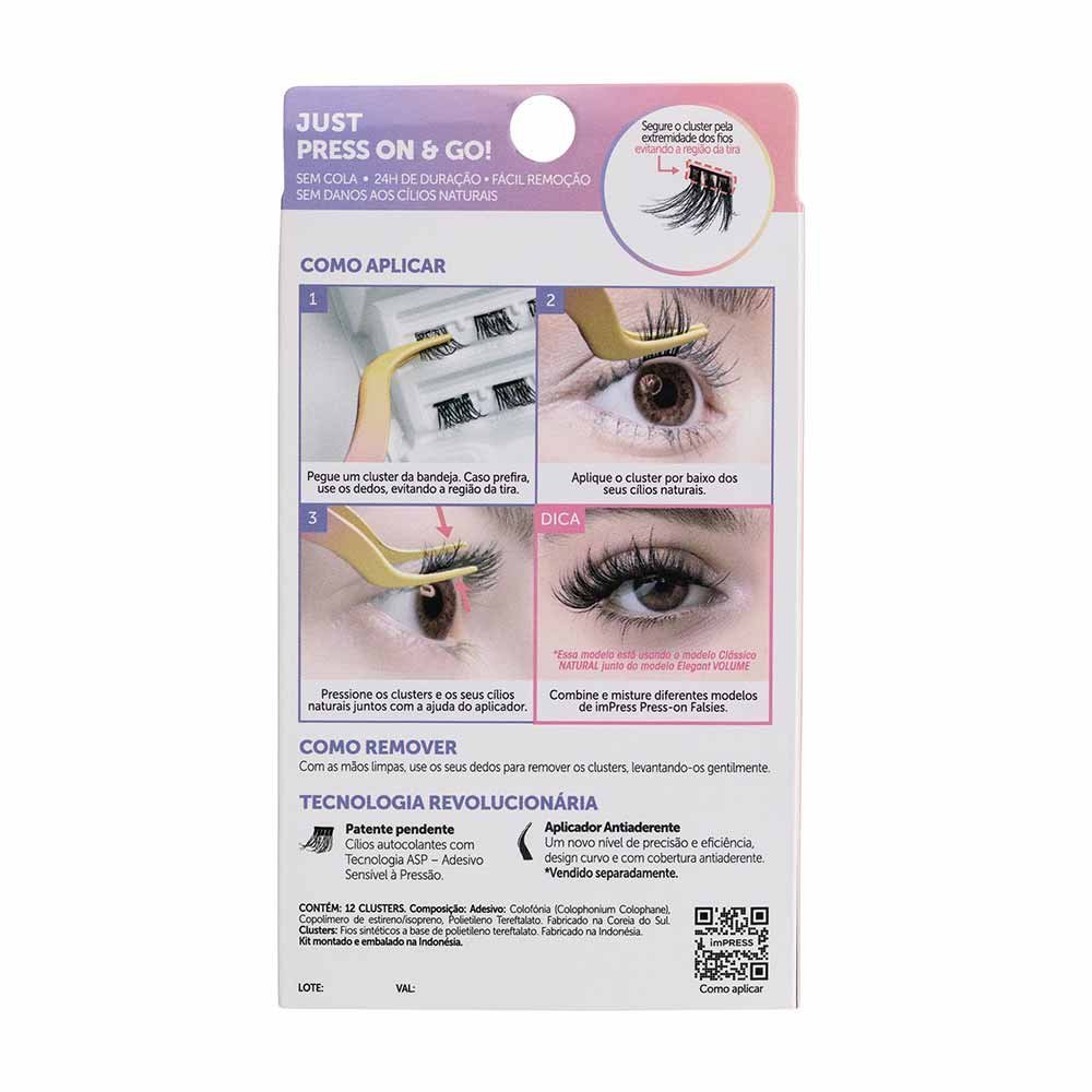 Cílios Postiços ImPRESS Press-on Falsies - Refinado Volume ÚNICO 2