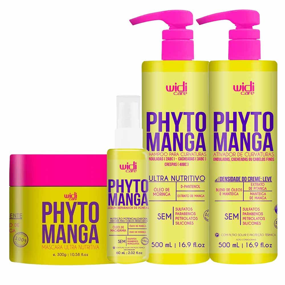 Widi Care Phytomanga Kit – Shampoo + Sérum + Máscara + Ativador
