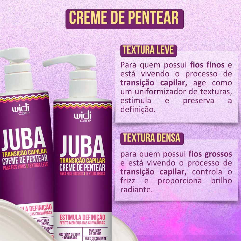 Widi Care Juba Transição Textura Densa Creme de Pentear Condicionante 500ml 3