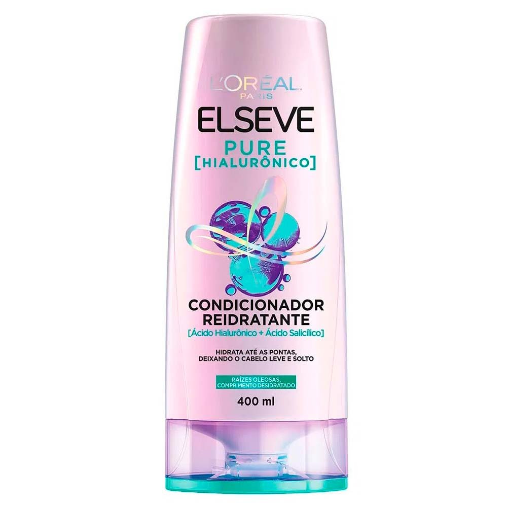 Elseve Pure Hialurônico Kit – Shampoo + Condicionador + Óleo Extraordinário + Leave In Tratamento ÚNICO 3