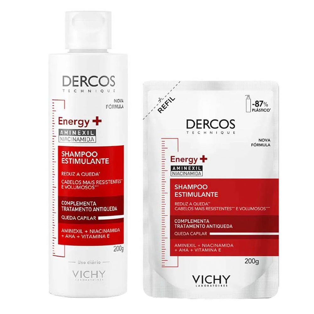Vichy Dercos Energy+ Kit – Shampoo + Refil Shampoo Antiqueda ÚNICO 1