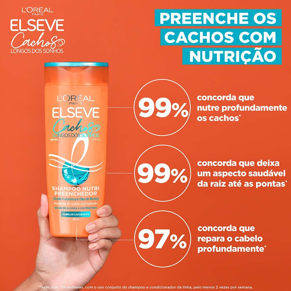 Shampoo Nutri Preenchedor Elseve Cachos Longos dos Sonhos 400ml 3