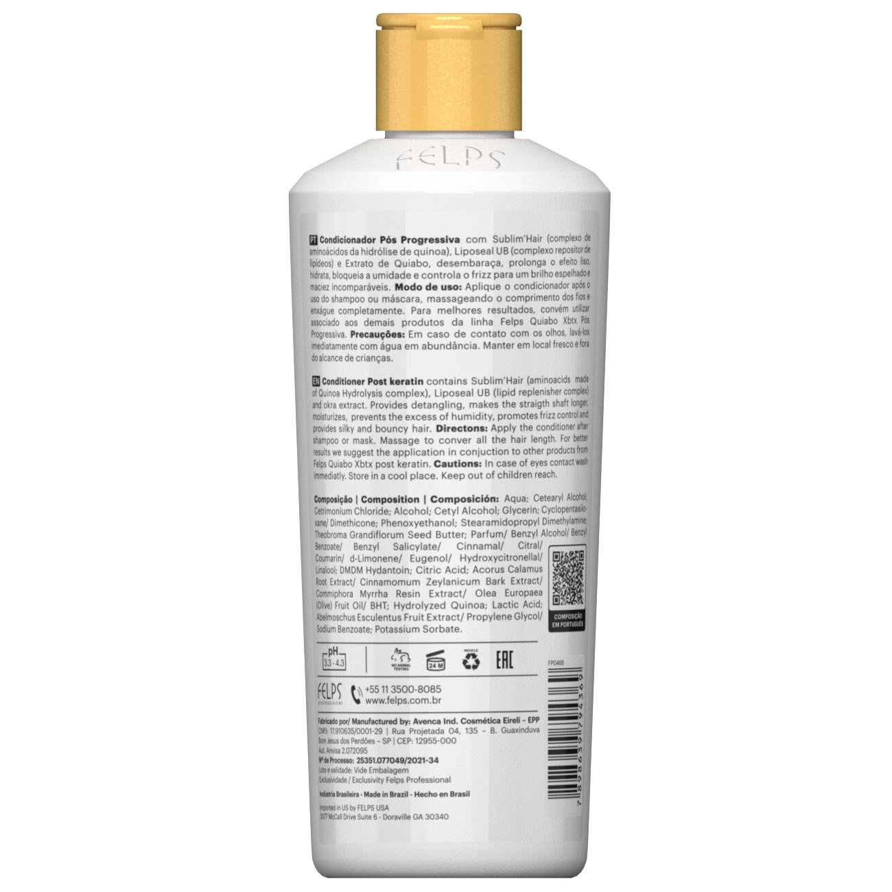 Felps Professional Quiabo XBTX Condicionador Pós Progressival 250ml 2