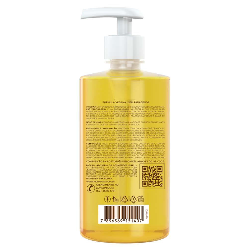 Sabonete Líquido Cucina Limão Siciliano Hidramais Profissional 500ml 2