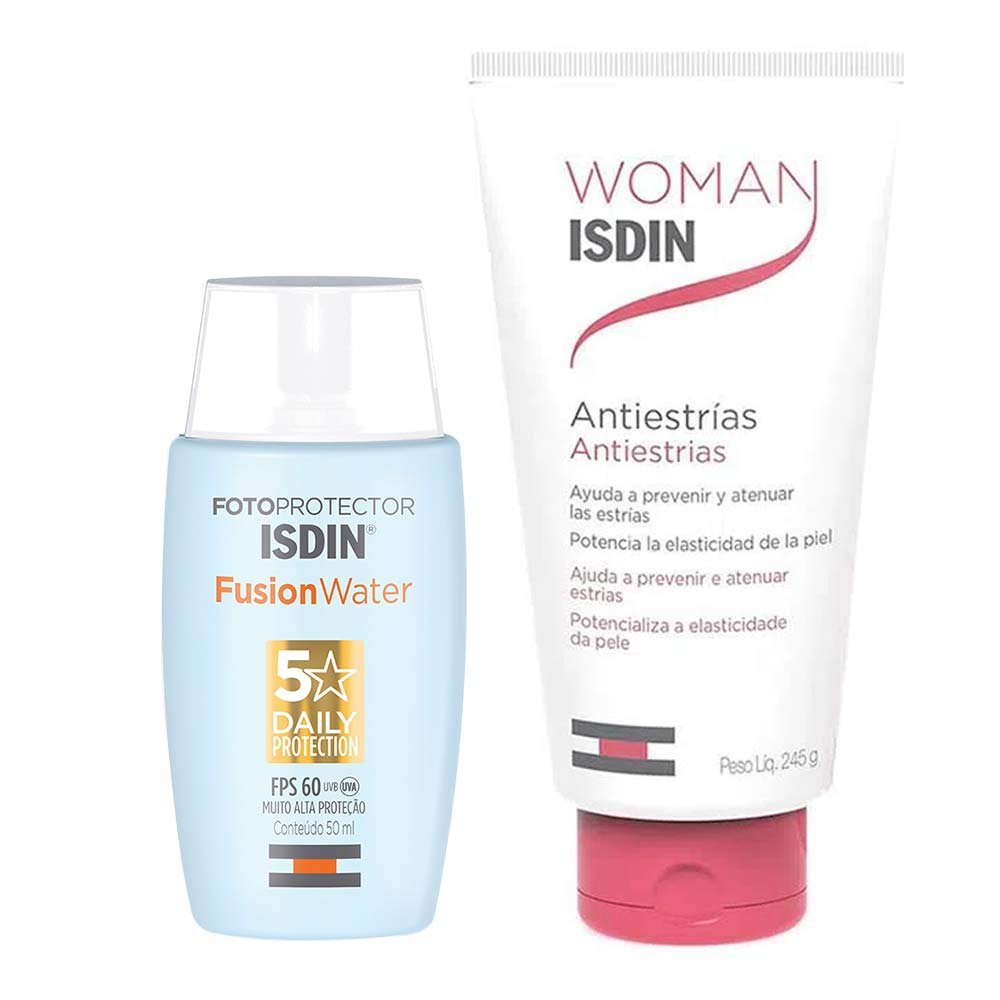 Isdin Kit - Creme Corporal Antiestrias + Protetor Solar Facial Fusion Water 5 Stars FPS60 ÚNICO 3