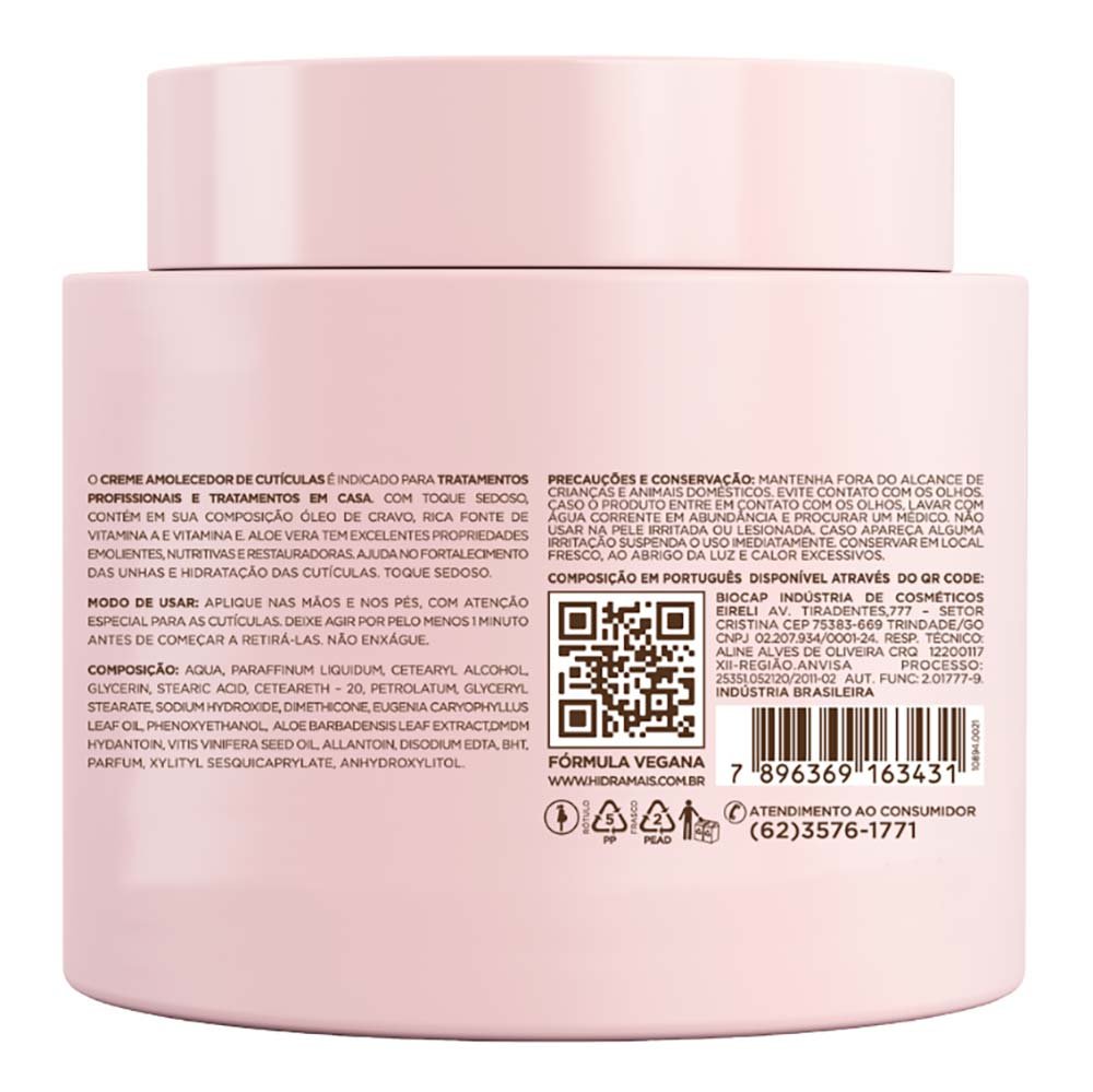 Creme Amolecedor de Cutículas Hidramais 220g 2