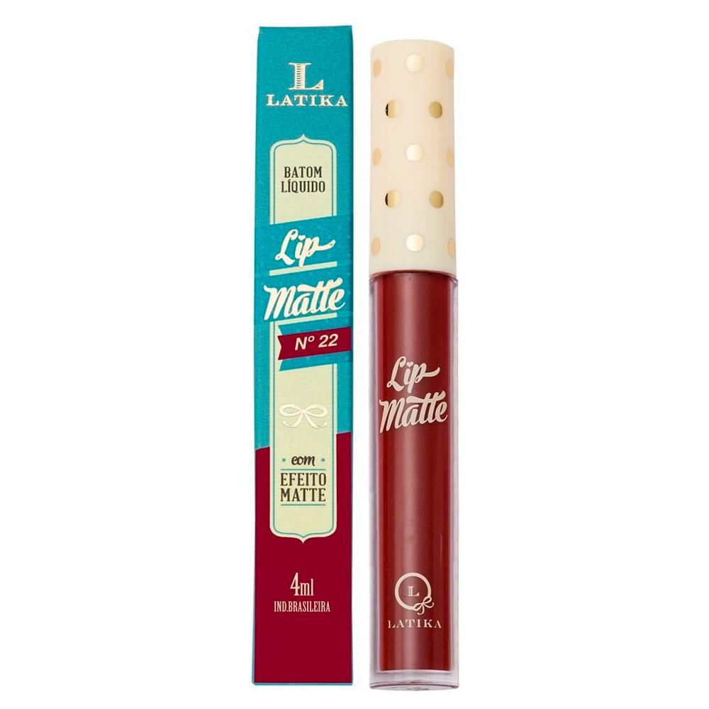 Batom Líquido Latika Lip Matte 4ml Nº 22 Vermelho 3