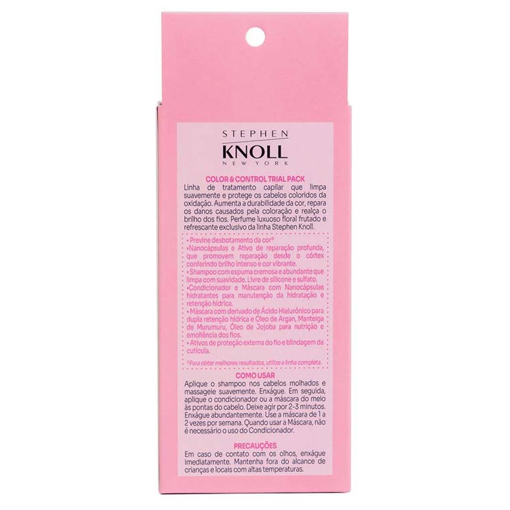 Stephen Knoll Color & Control Trial Pack Shampoo Kit – Shampoo + Condicionador + Máscara ÚNICO 3