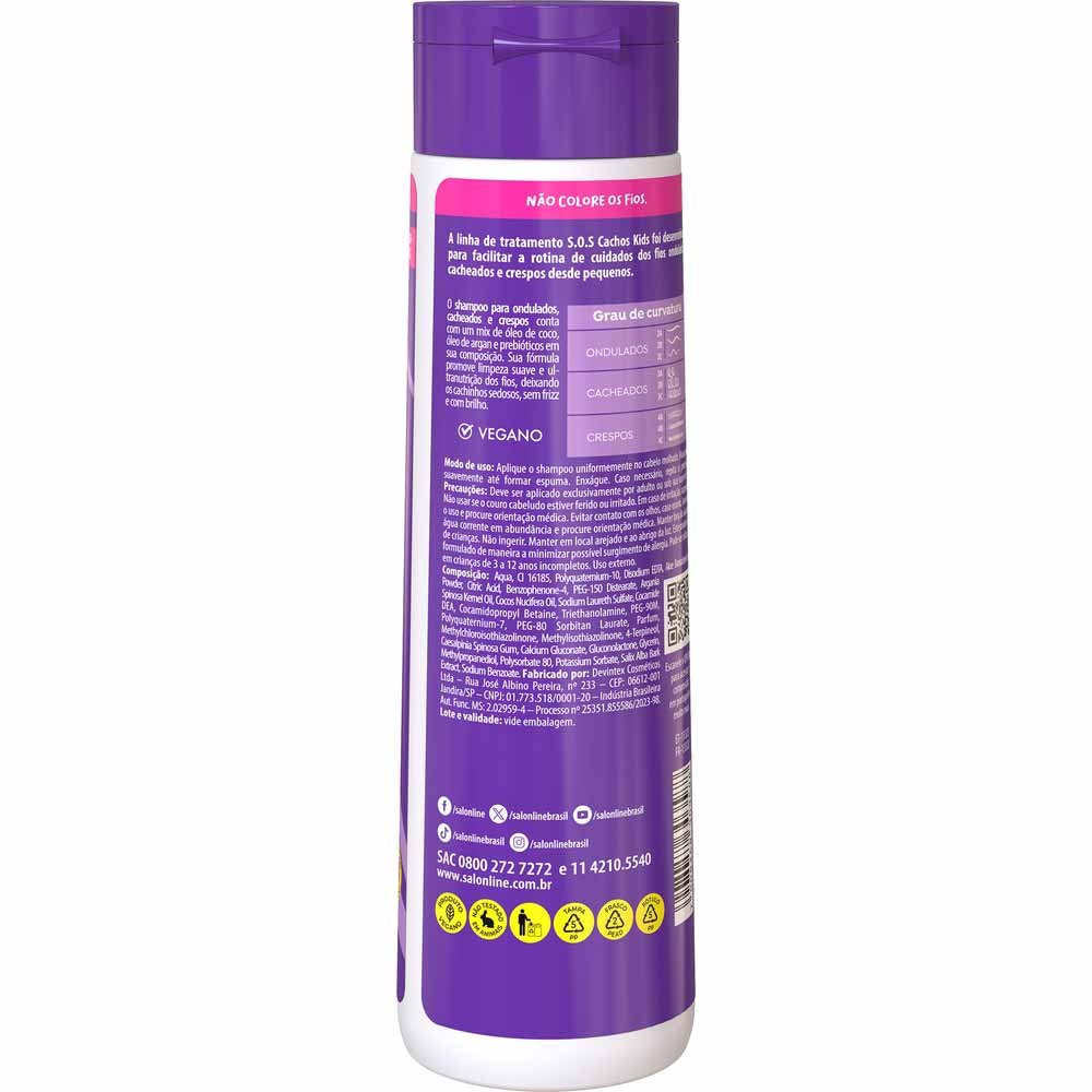 Salon Line SOS Kids Nutrição Super Óleos Shampoo 300ml 2