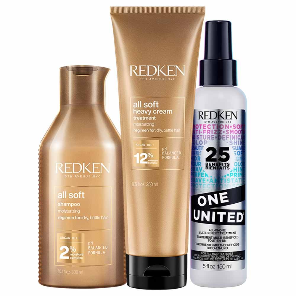 Redken Kit - Spray de Tratamento One United + Shampoo Hidratante + Máscara de Hidratação ÚNICO 1
