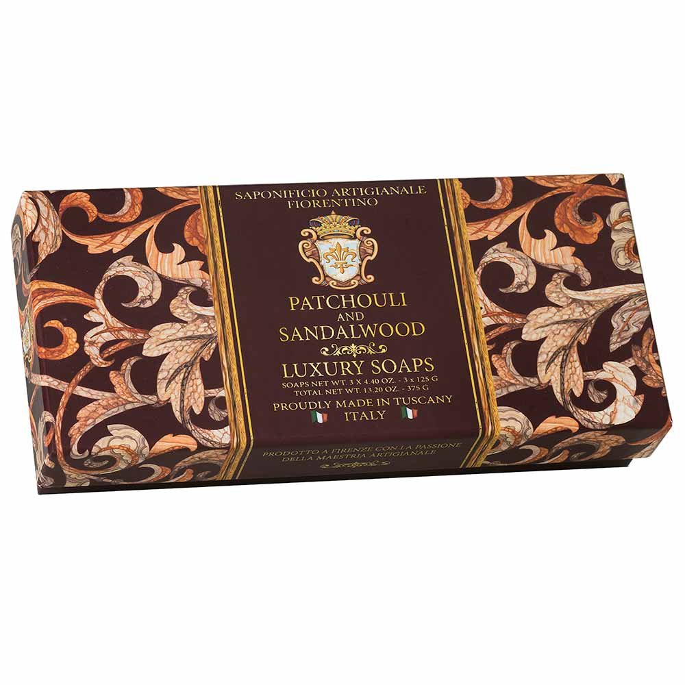 Kit Sabonete Solido Fiorentino Patchouli e Sãmdalo 3x125g ÚNICO 1