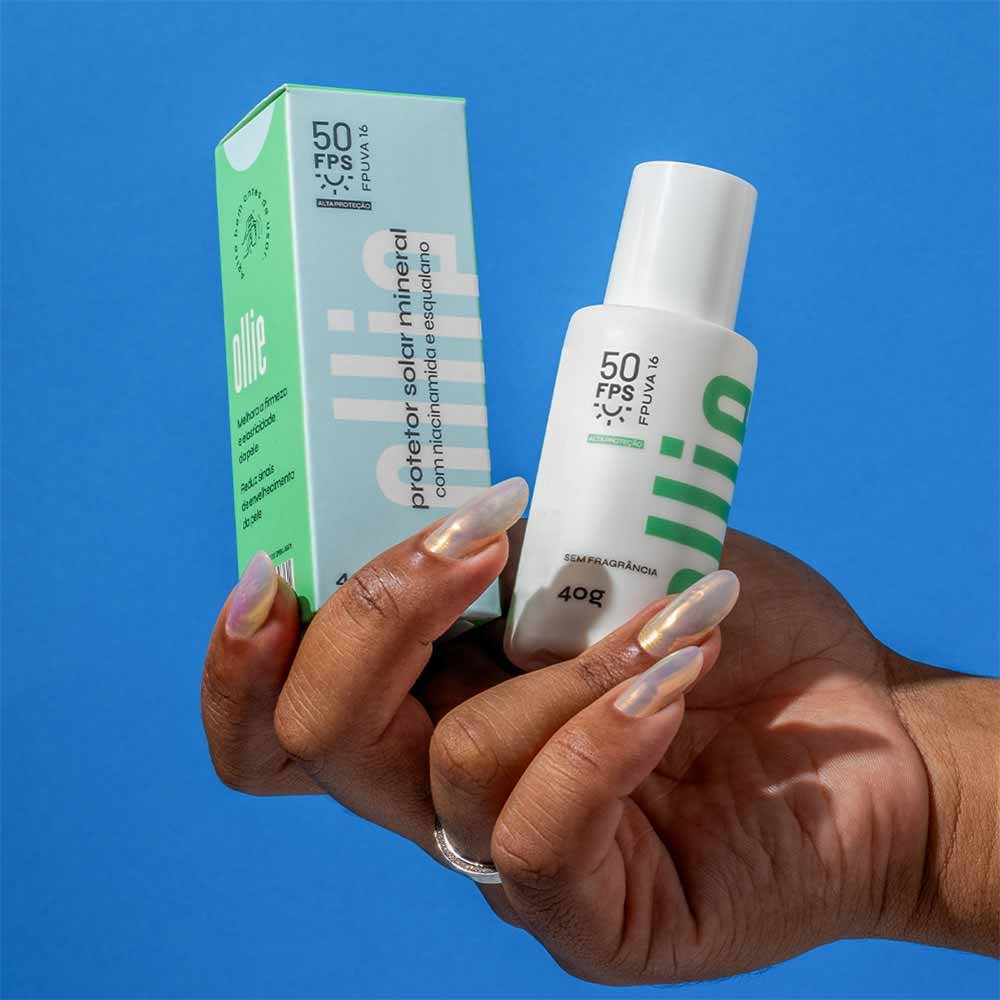 Protetor Solar Mineral Fluído Ollie FPS 50 FPUVA 16 40g 5