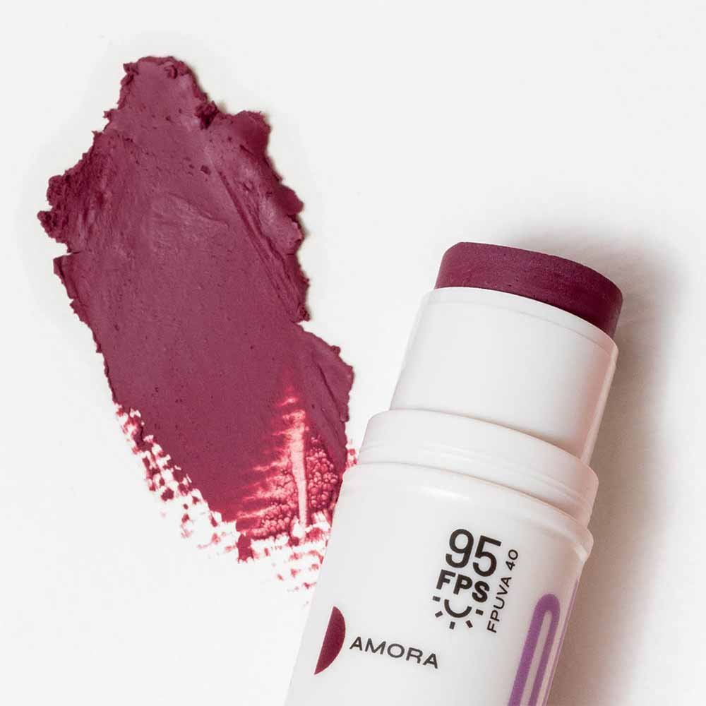 Bastão 3 em 1 Ollie - Blush Batom e Sombra FPS 95 Roxo 6