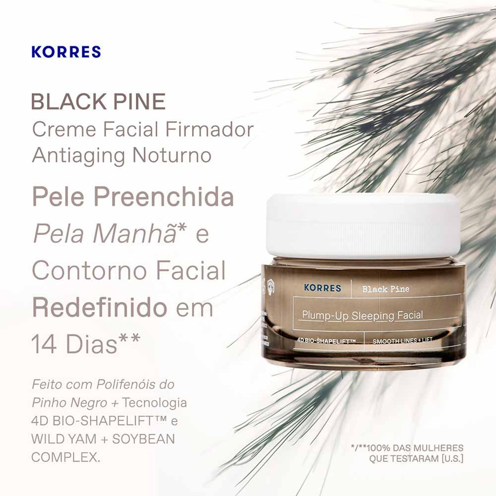 Black Pine Creme Facial Noturno Korres Firmador Anti-Idade ÚNICO 3