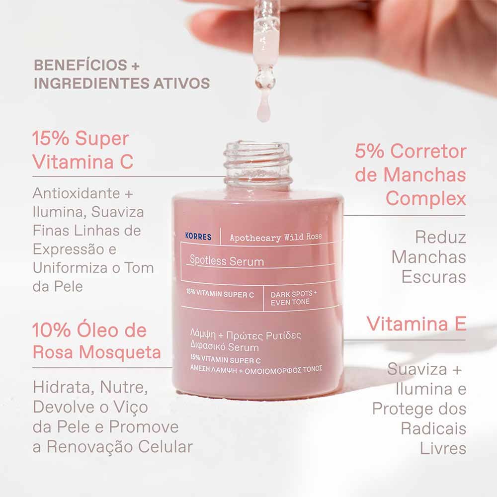 Apothecary Wild Rose Sérum Korres Booster Bifasico Clareador ÚNICO 4