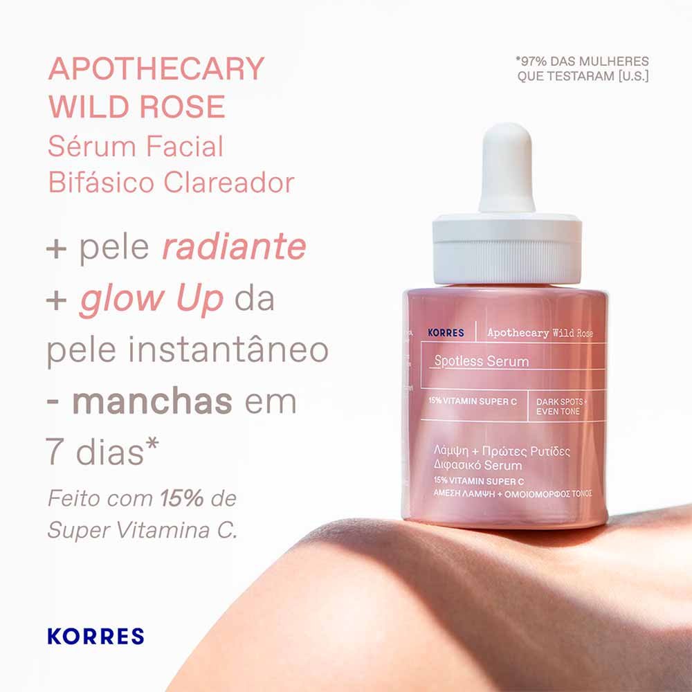 Apothecary Wild Rose Sérum Korres Booster Bifasico Clareador ÚNICO 5