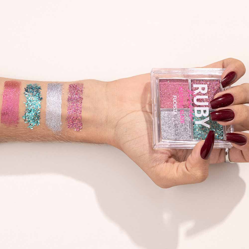 Paleta de Sombras Ruby Kisses - Glitter Electric Glaze 5,6g Fuchsia 5