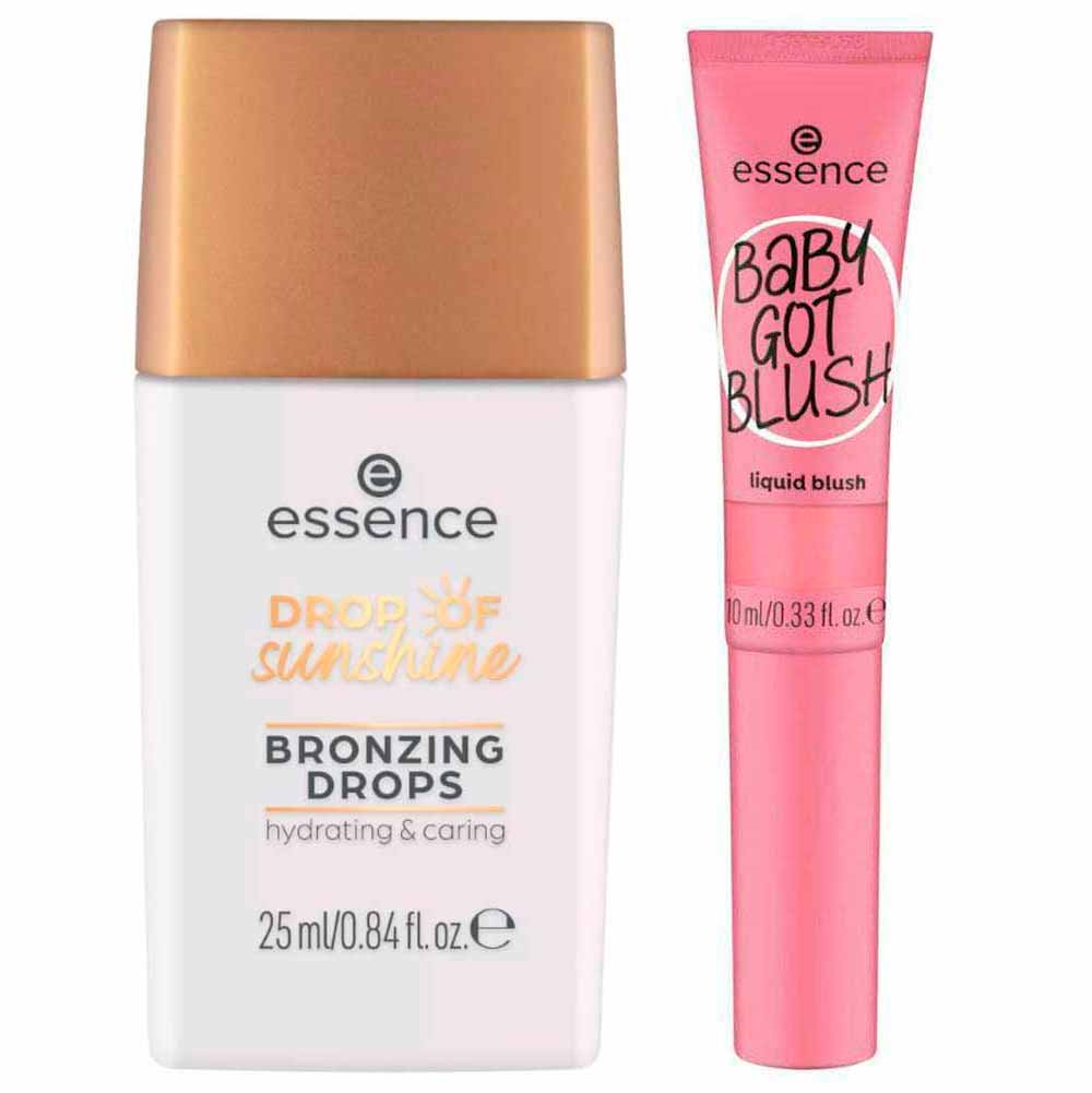 Essence Kit - Bronzer Líquido Dourado + Blush Líquido Dusty Rose
