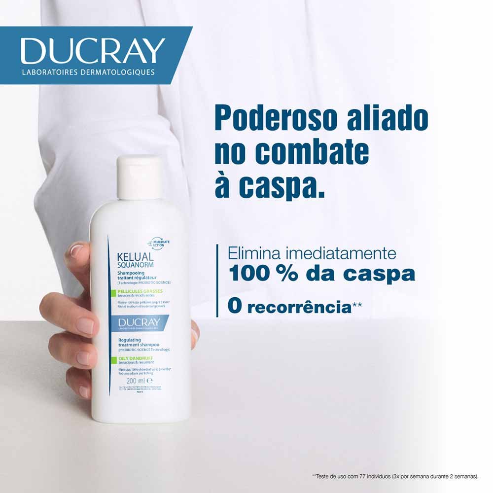 Ducray Kelual S Squanorm Shampoo Anticaspa para Cabelos Normais a Oleosos 200ml 6