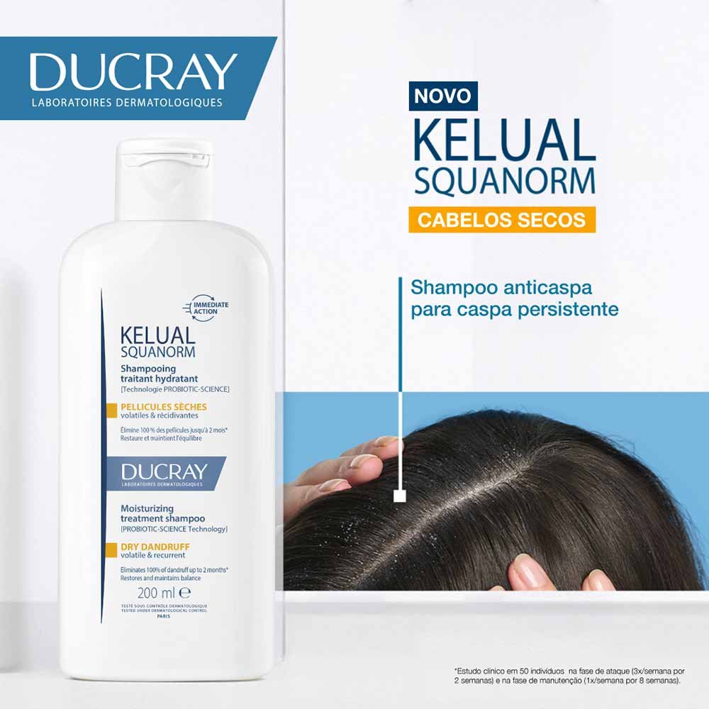 Ducray Kelual S Squanorm Shampoo Anticaspa para Cabelos Secos 200ml 3