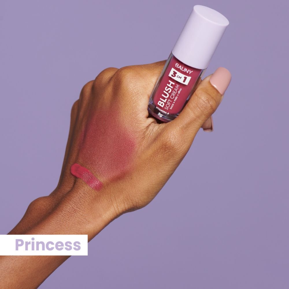Blush Líquido Bauny Soft Cream 3 em 1 5g Princess 4