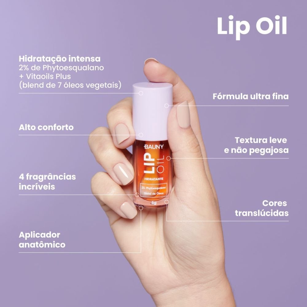 Lip Oil Hidratante Bauny 6g Cereja 3