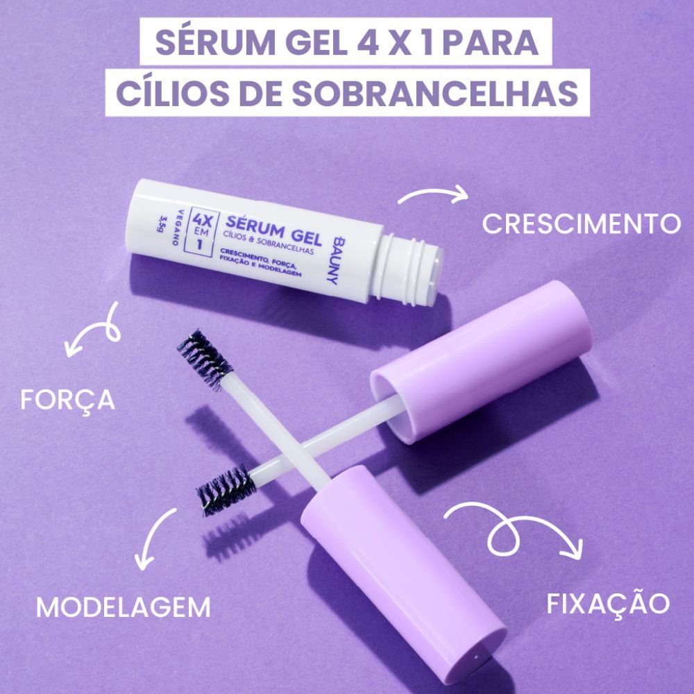 Sérum Gel 4x1 Bauny para Cílios e Sobrancelhas ÚNICO 3