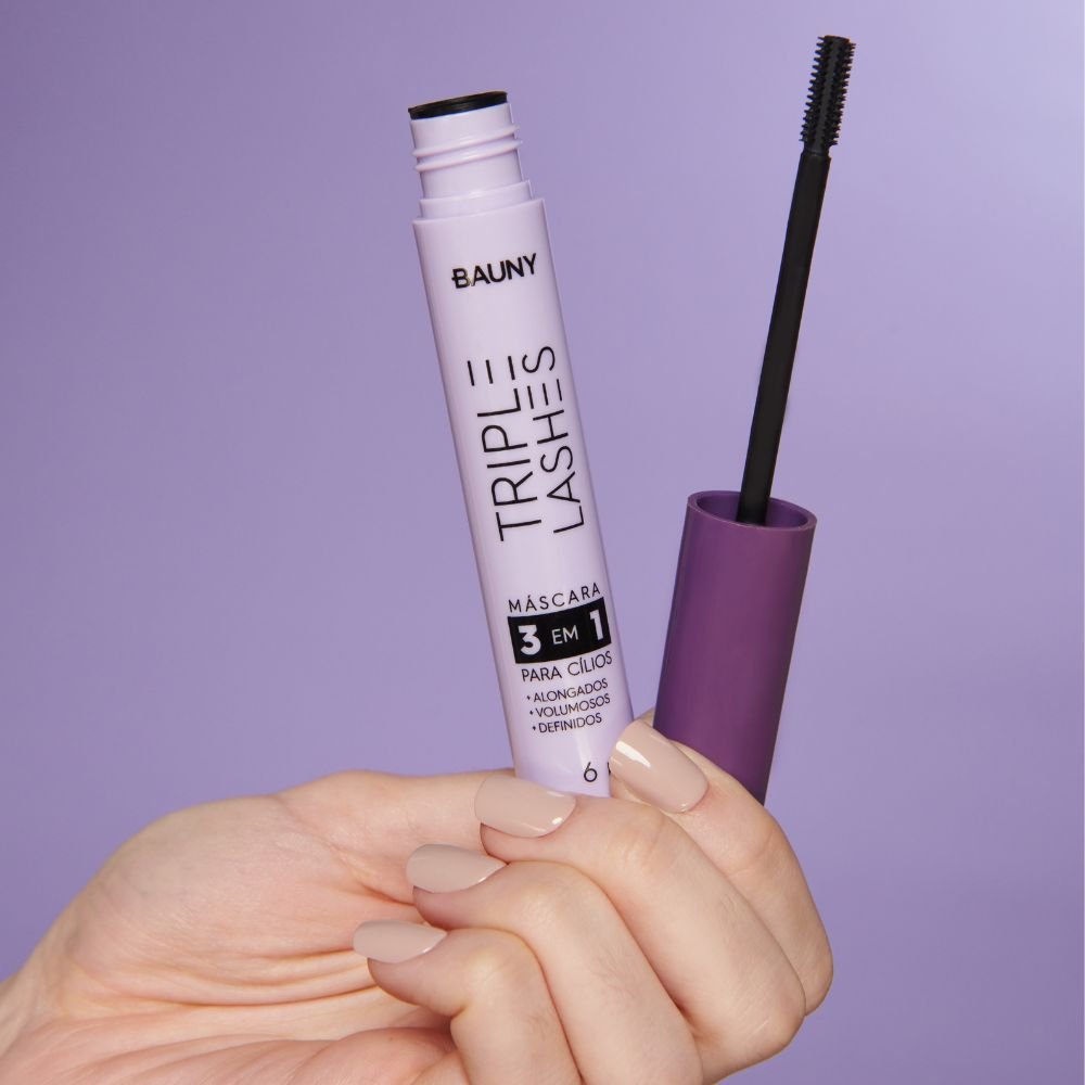 Máscara de Cílios Volume e Alongamento Bauny Triple Lashes 6ml Preto 6