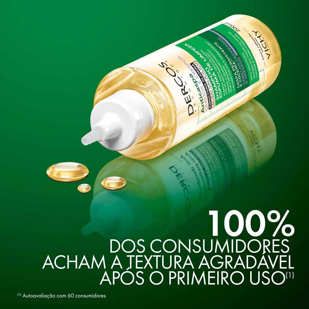 Espuma de Limpeza Vichy Dercos Anticaspa Para Cabelos Crespos e Cacheados 200ml 5