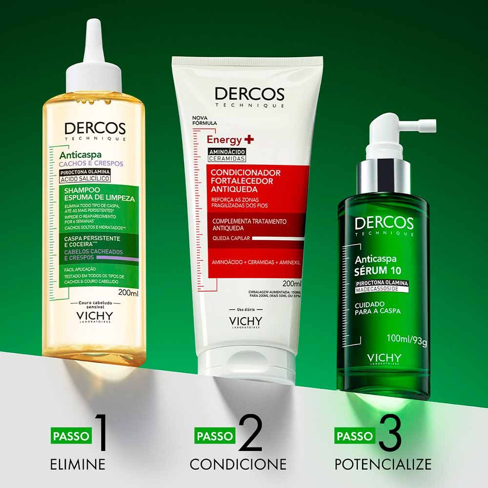 Espuma de Limpeza Vichy Dercos Anticaspa Para Cabelos Crespos e Cacheados 200ml 8