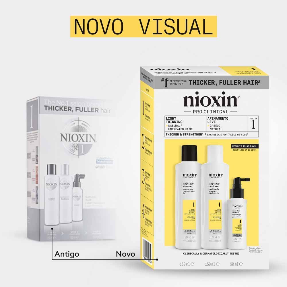 Nioxin System 1 Kit - Shampoo + Condicionador + Tratamento ÚNICO 5